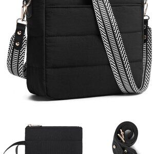 Purses for Women 2PCS Puffer Quilted Crossbody Shoulder Hobo Bags Trendy Ladies